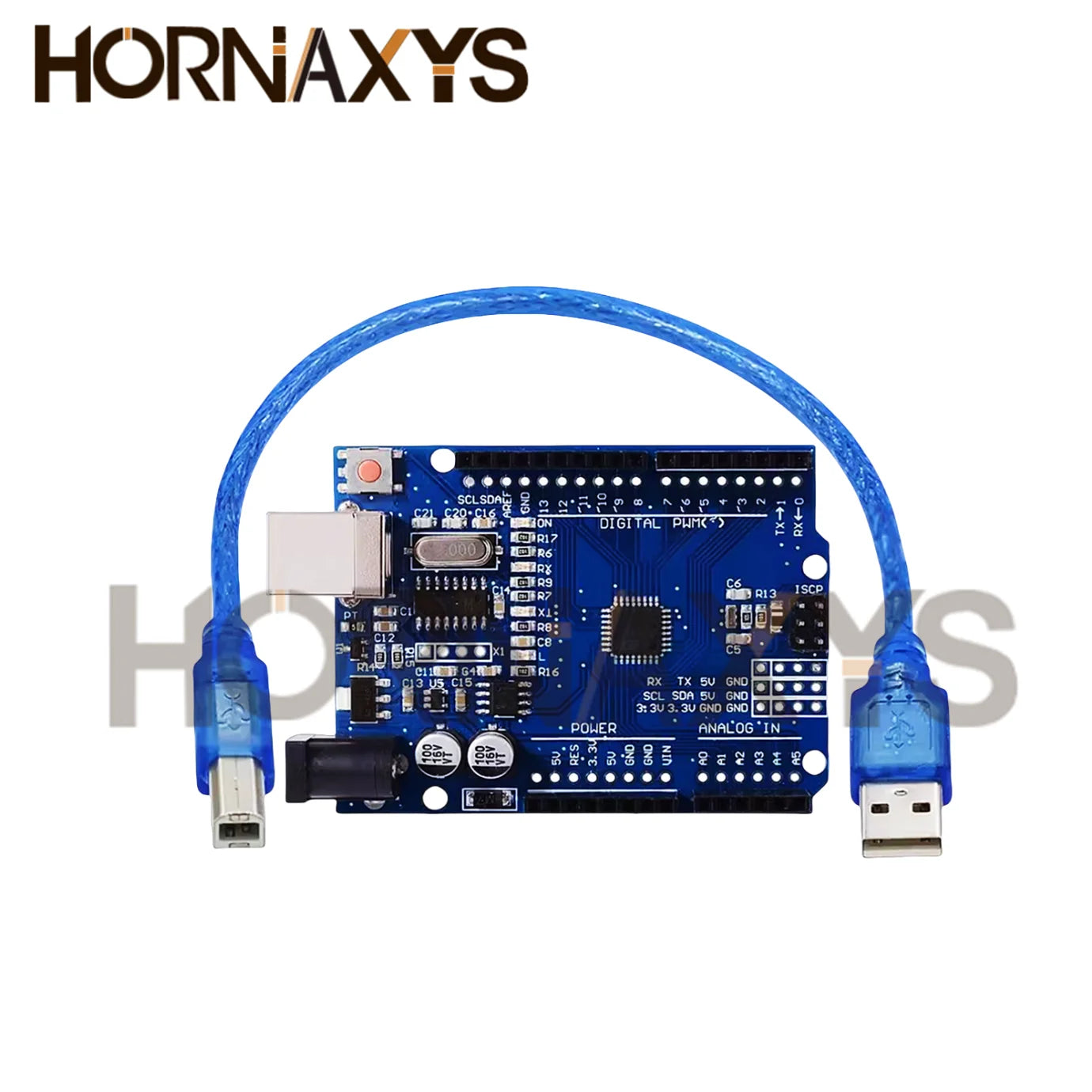Placa Desarrollo UNO R3 (CH340G, MEGA328P-AU, 16MHz, Tipo C) con Cable USB para Arduino (1-10 Unidades)