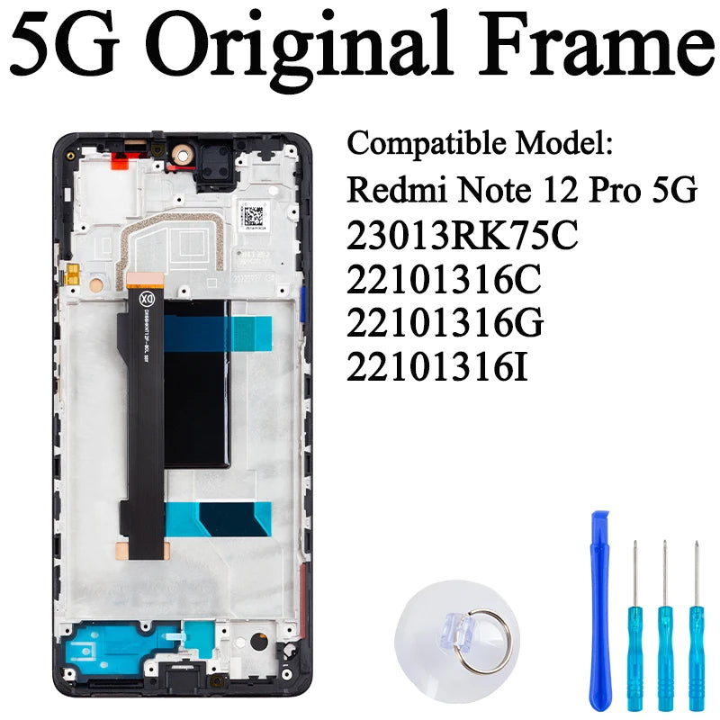 ‎2209116AG 22101316C Premium Lcd For Xiaomi Redmi Note 12 Pro 4G Display Note 12 Pro Plus Touch Screen For Redmi Note 12 Pro 5G