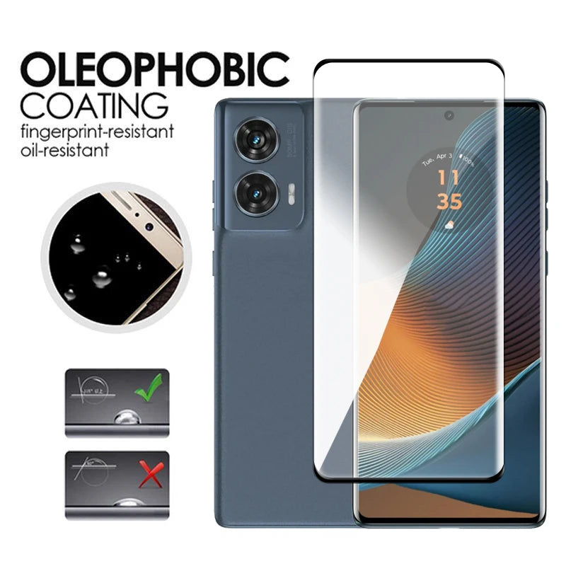 For Motorola Edge 50 Fusion Glass For Motorola Edge 50 Fusion Tempered Glass Full Cover 3D Curved Screen Protector 9H Lens Film