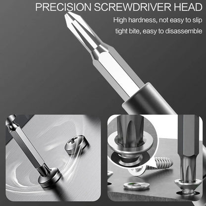 Set Destornilladores Precisión Profesional 152 en 1 / 25 en 1 (Kit Herramientas Laptop/Computadora, Puntas T5/T6 Torx)