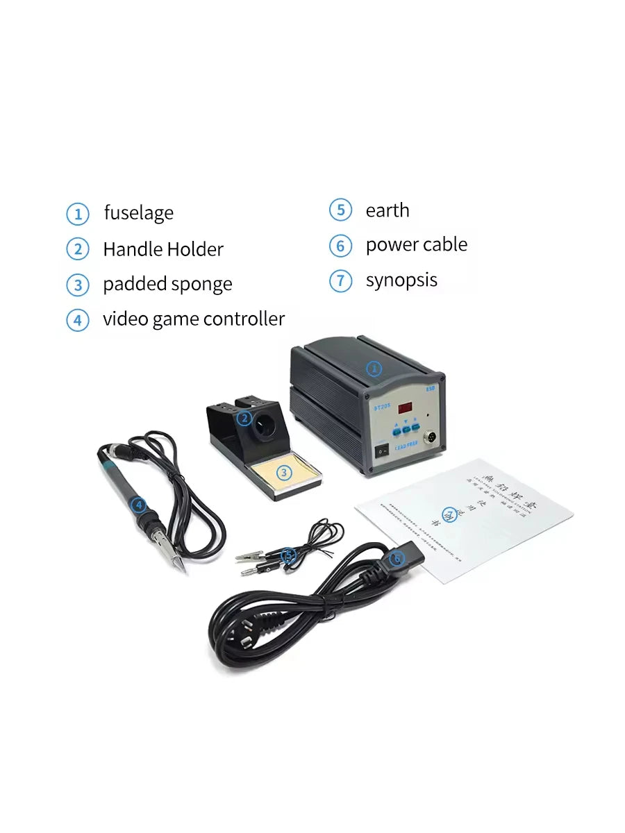 Universal Quick 205H Soldering Station 150W Lead-Free High Frequency Digital Rework Station With 500 Series Soldering Iron Tips