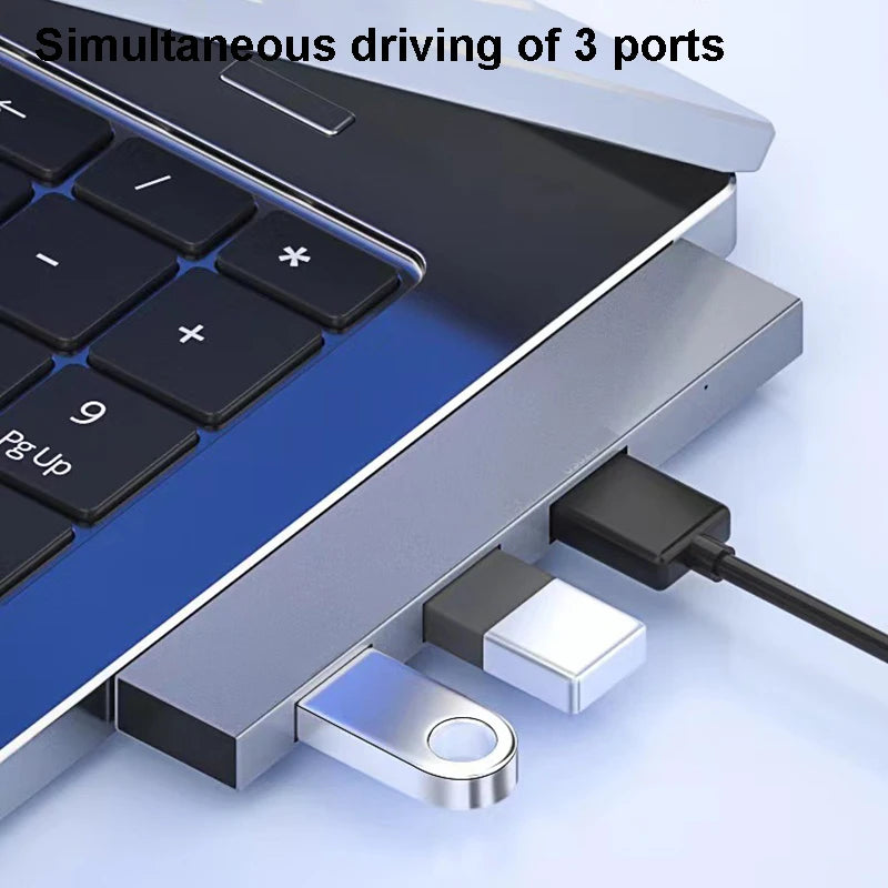 Hub USB-C 4-en-1 USB 3.0 + PD 60W + Type-C 3.1 Splitter OTG para Xiaomi/Lenovo/MacBook Pro/Air