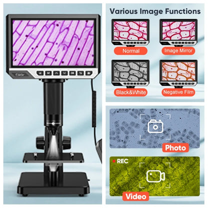 Elikliv EDM11S Digital Microscope 2000X 7" IPS 12MP 1080P Lab Biological Microscope Camera Dual Lens With Remote Control