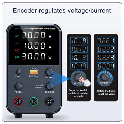 Fuente de Poder Laboratorio WANPTEK DC Ajustable 30V/60V/120V Regulador Voltaje Preajuste V/A (Input 110V/220V)