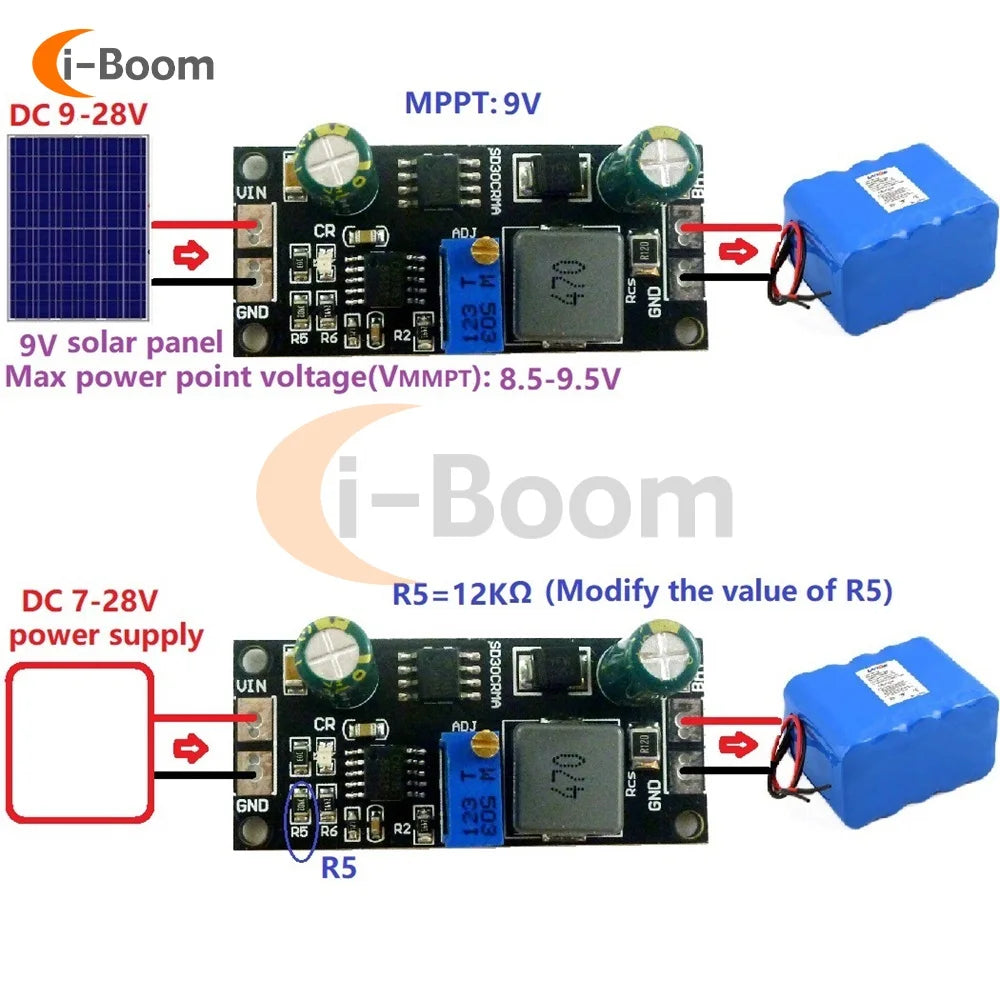 Módulo Controlador Carga Panel Solar MPPT 1A Batería Ion/Titanato Litio Regulador