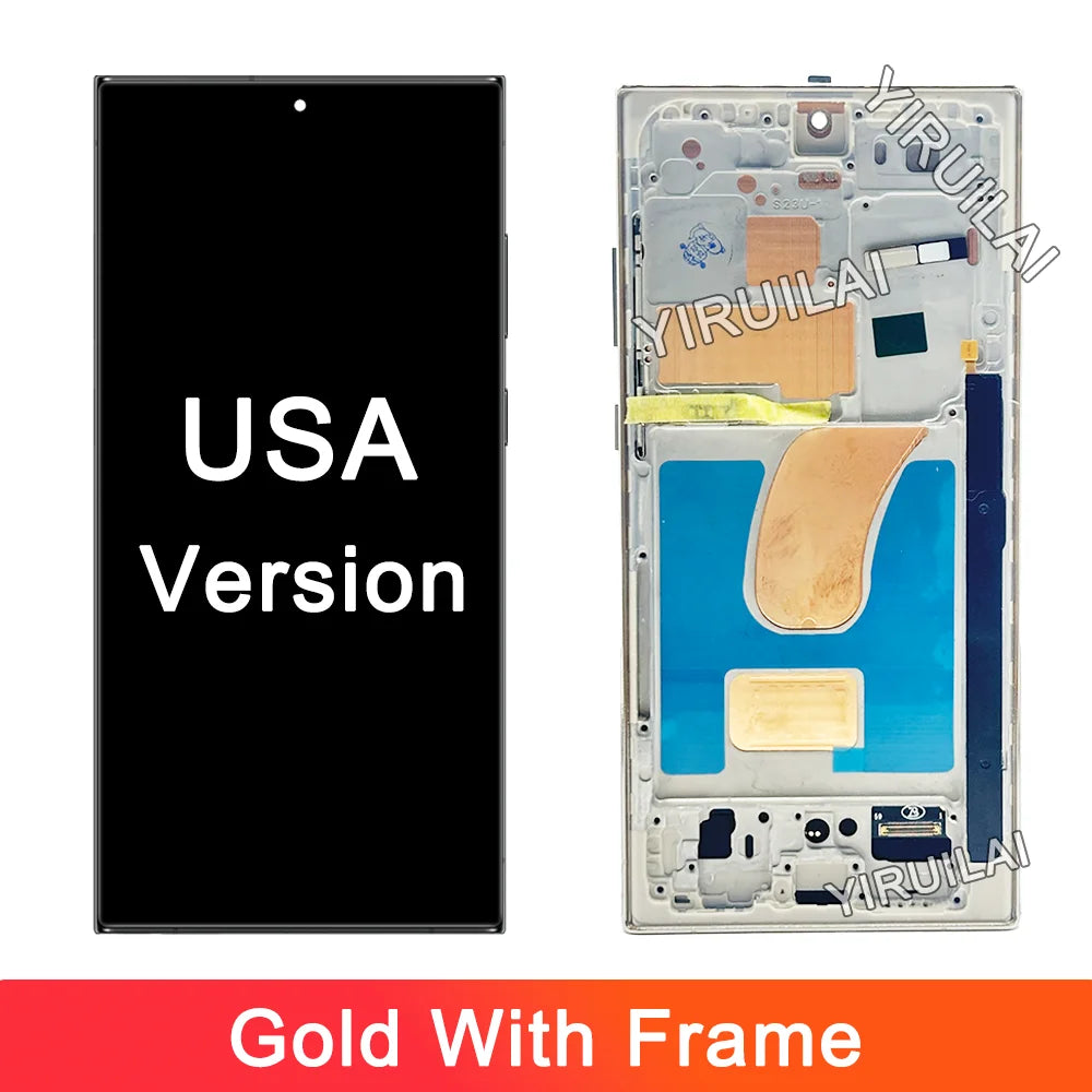 Pantalla LCD con Marco y Digitalizador Táctil para Samsung Galaxy S23 Ultra 5G (S918B/DS / S9180) (Probada)