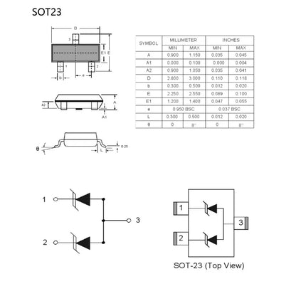 MOSFET Canal-N BSS138 (J1/J1Y) SMD SOT-23 50V 0.2A - Lote 50 Piezas