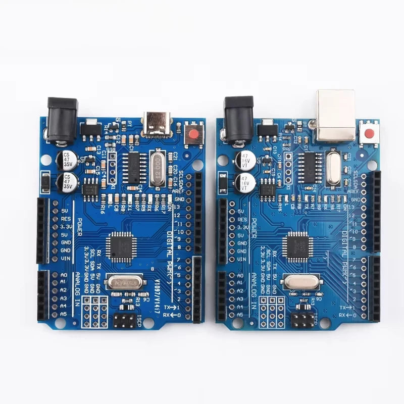 Placa Desarrollo UNO R3 (ATMEGA328P, CH340/ATEGA16U2) compatible Arduino con Cable + Placa Expansión Proto Shield R3/R4