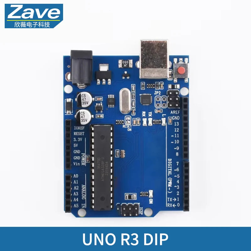 Placa Desarrollo UNO R3 (ATMEGA328P, CH340/ATEGA16U2) compatible Arduino con Cable + Placa Expansión Proto Shield R3/R4