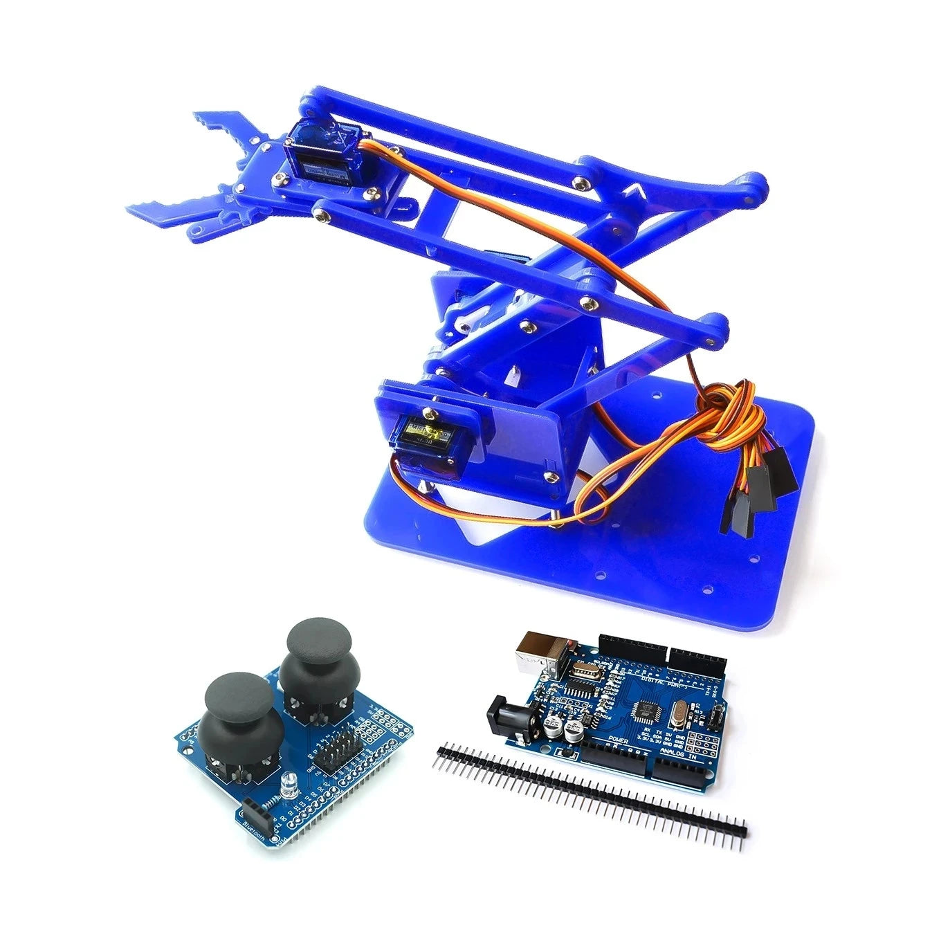 Kit Garra Brazo Robot Manipulador Mecánico Acrílico 4-DOF (Desarmado, para SG90/MG90S) Arduino STEAM