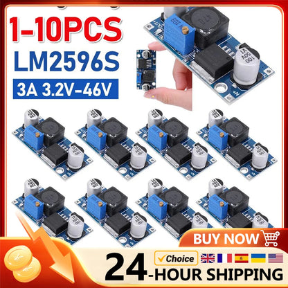 Lote 1/10 Pcs Módulo Convertidor Buck LM2596 DC-DC 3A Ajustable Step-Down 24V/12V/5V/3V