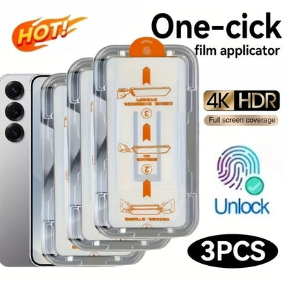 Pack 3 Protectores Pantalla Cristal Templado Premium (Instalación Fácil) para Samsung Galaxy S22-S25 Ultra/Plus/Edge
