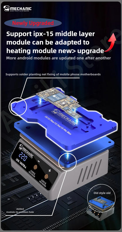 MECHANIC ix5 Ultra Heating Platform Preheating Layering for Motherboard Layering Tin Planting Glue Removal Heating Table tool
