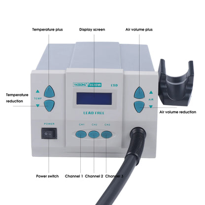 QUICK Station 1000W Smart Hot Air Desoldering Station 861DW Digital Display Precise Temperature Control Heat Gun Soldering Tool