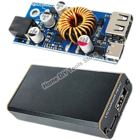 Módulo Adaptador Carga Rápida Doble USB (USB-A QC3.0 + USB-C PD) 65W DC 12V-96V Step-Down Apple/Huawei SCP/FCP