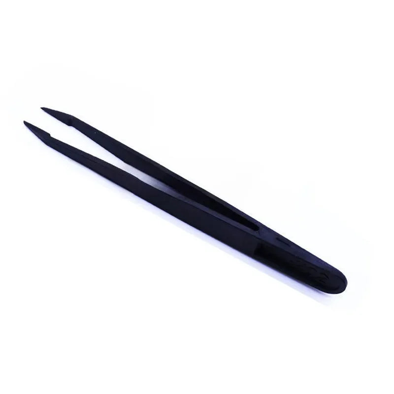 Pinzas Antiestáticas Fibra Carbono Herramienta Reparación Relojero (Plástico Negro)