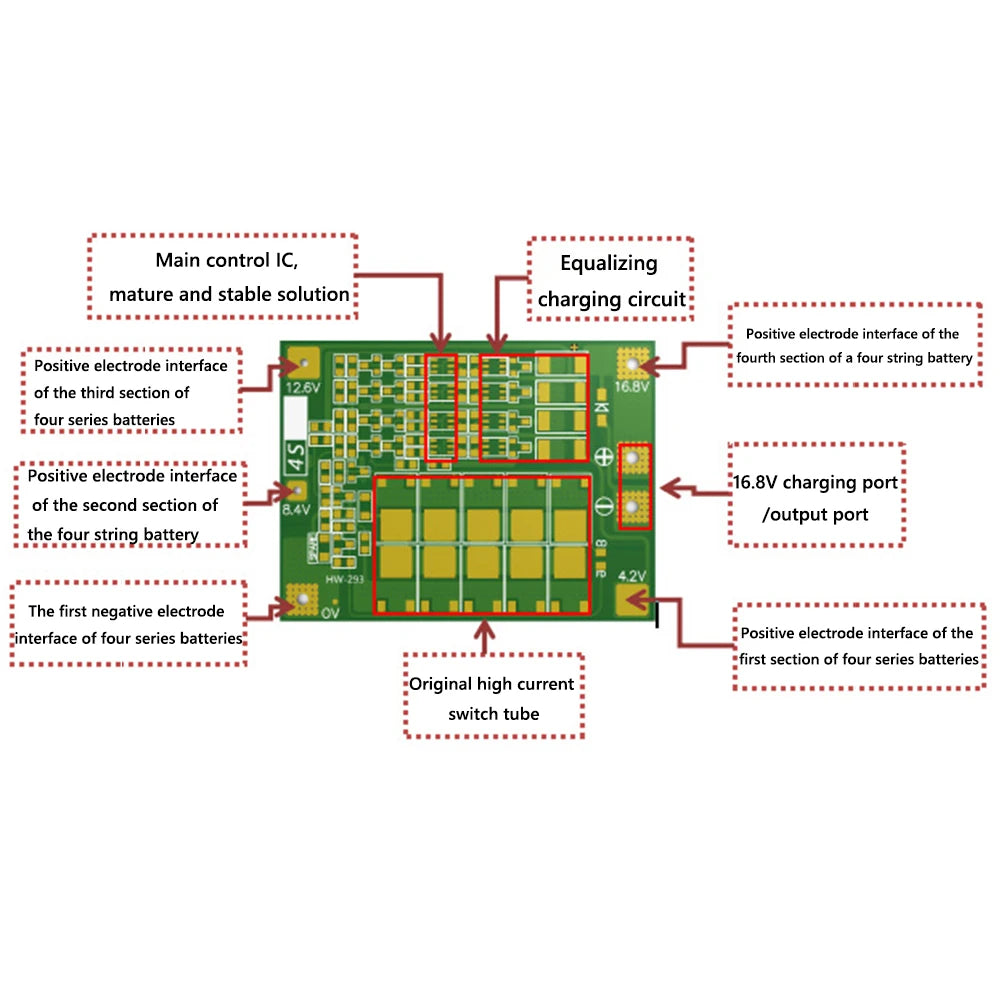 3S 4S 20A 40A 60A Li-ion Lithium Battery Charger Protection Board 18650 BMS Drill Motor 11.1V 12.6V/14.8V 16.8V Enhance/Balance