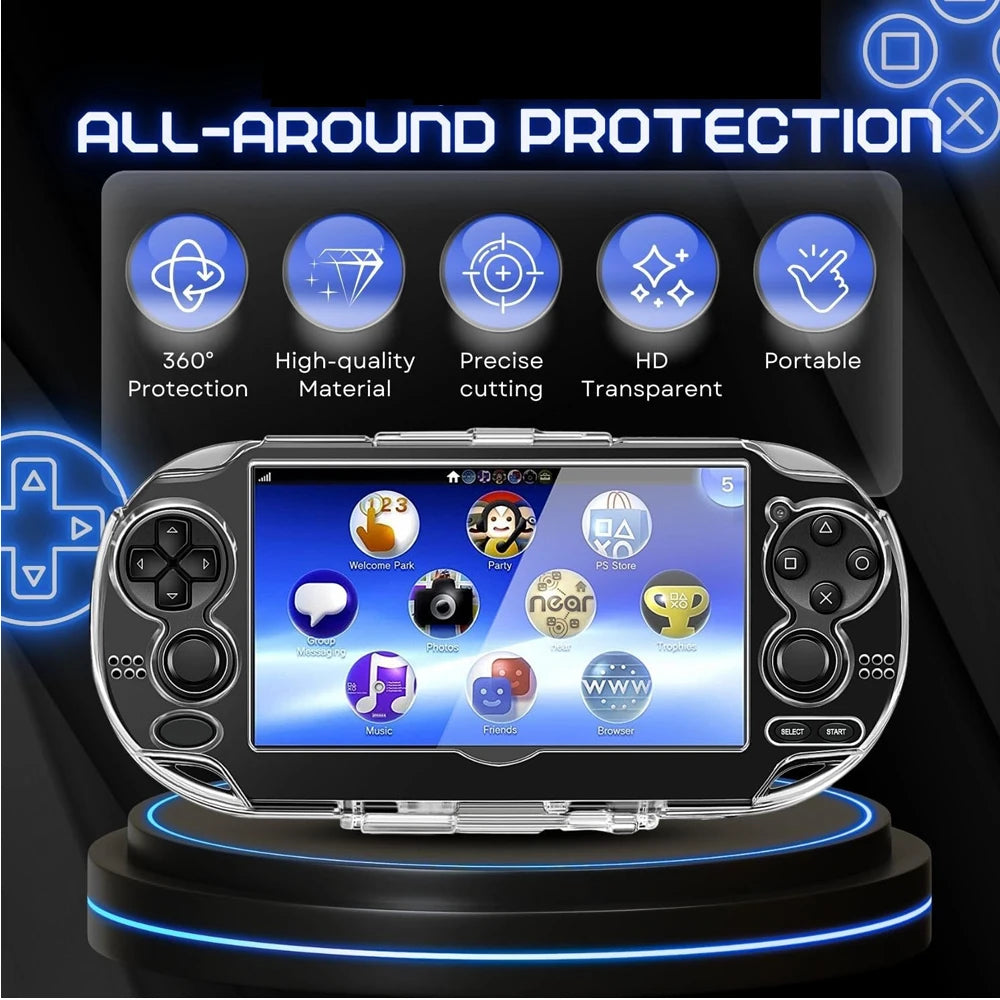 Funda Carcasa Protectora Piel TPU Cristal Transparente para Consola Portátil Sony PS Vita 1000 (PSV1000)