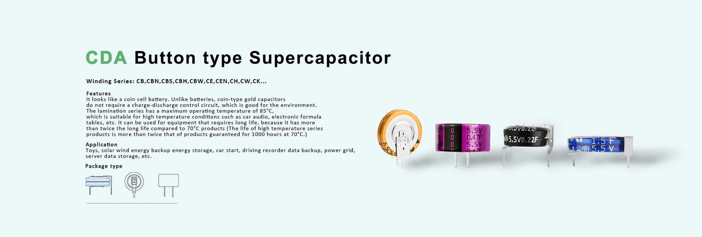 Supercapacitor FME Serie 0.022F (22mF) 5.5V FME0H223ZFTP18