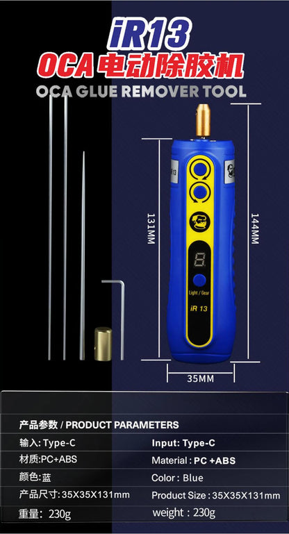Herramienta Eléctrica Removedora Pegamento OCA Mechanic (IR14/IR13/IR10 PRO) con Lámpara Polvo Verde y Pantalla LED