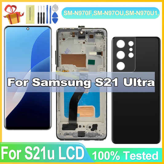 TFT S21 Ultra para Samsung S21 Ultra 5G G998B G998U G998W pantalla LCD reemplazo del ensamblaje del digitalizador de pantalla táctil