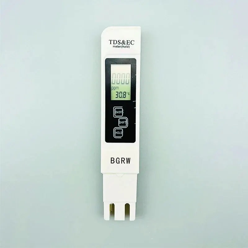 Medidor Digital Calidad Agua TDS/EC Multifuncional (Rango 0-9990 ppm) Pureza/Temperatura (1 Unidad, Blanco)