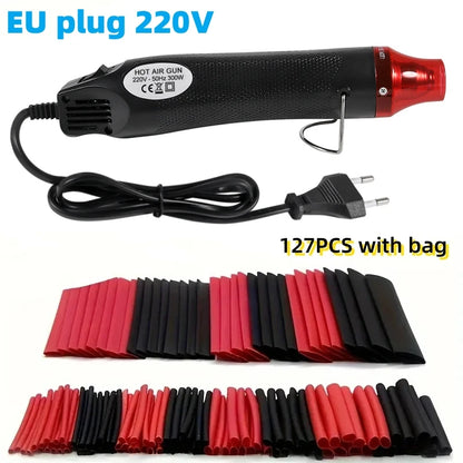 Kit Tubo Termoretráctil 2:1 (127/164/328/560 Piezas) con/sin Pistola Aire Caliente (EU/US 110V/220V) Aislante Cable