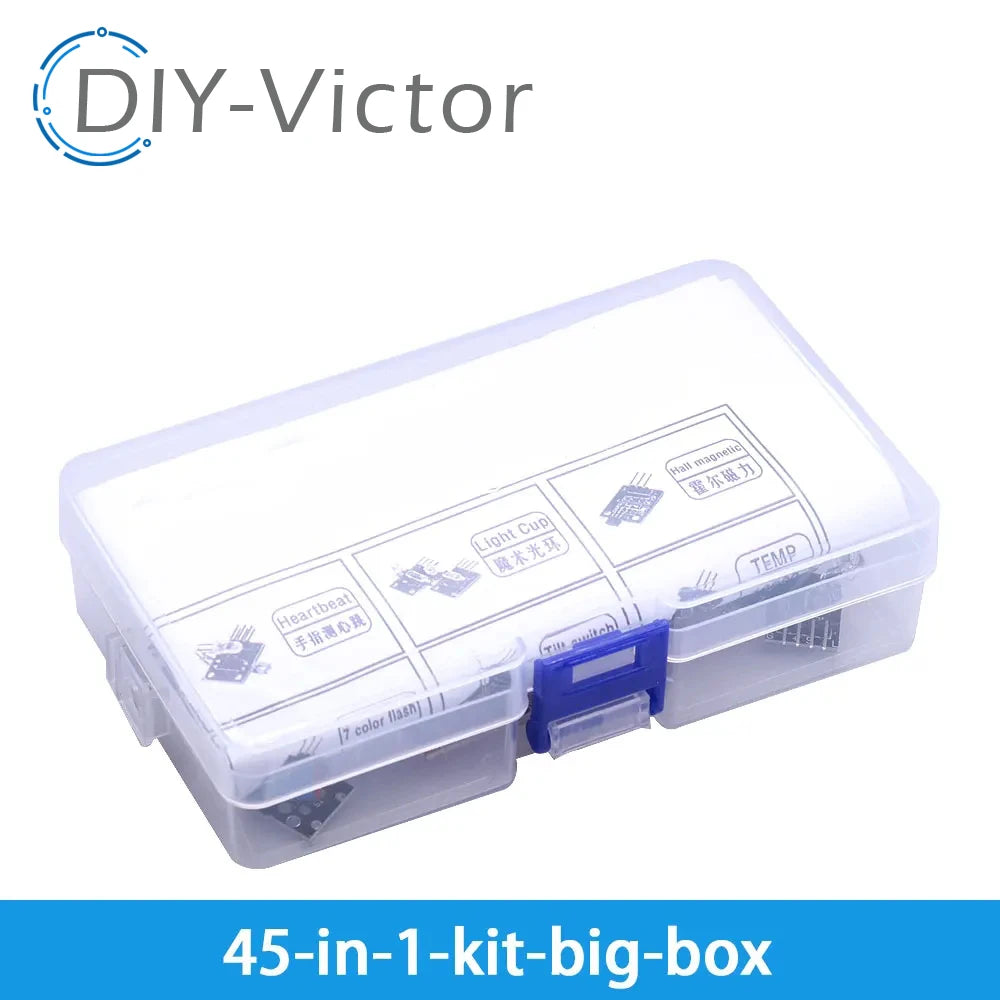 Kit Inicio Módulos Sensores (45 en 1) para Arduino UNO R3/MEGA2560 (Superior a Kit 37 en 1)
