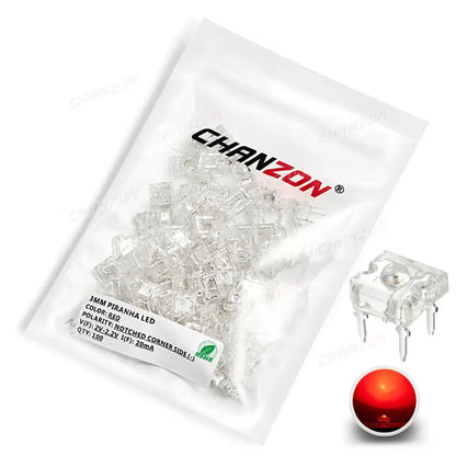 100pcs 3mm LED Piranha Light Emitting Diode Lamp White Red Green Blue Yellow Bright Color 3V Indicator DIY DIP PCB Circuit Bulb