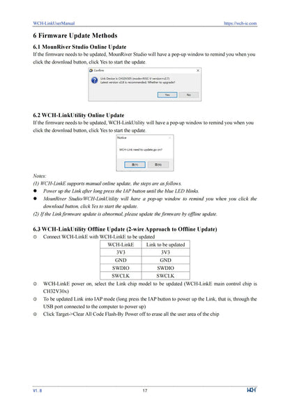 Adaptador Debugger/Descarga Online WCH LinkE (Soporta WCH RISC-V MCU / ARM SWD, USB a Serial)