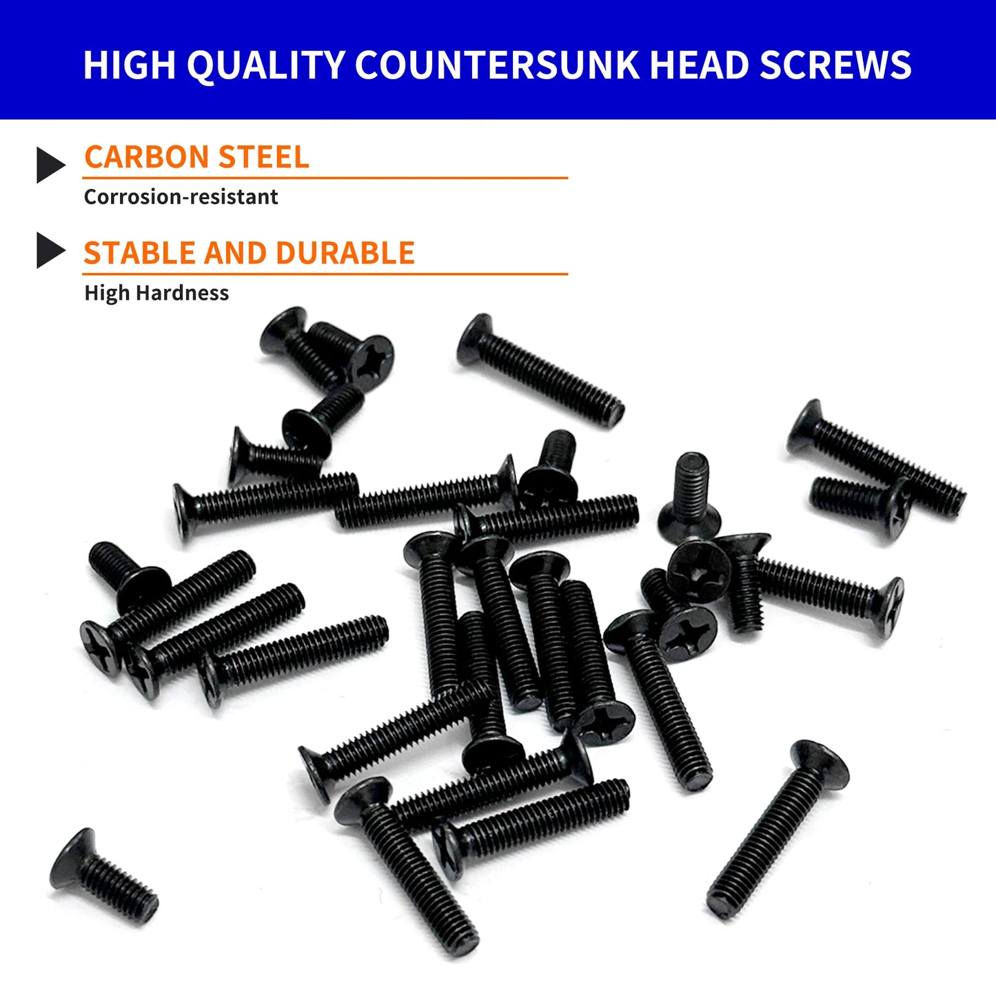 Kit Tornillos Pequeños Phillips Cabeza Plana Avellanada (M1.4-M3) Acero Carbono para Laptop/Computadora (720 Piezas)