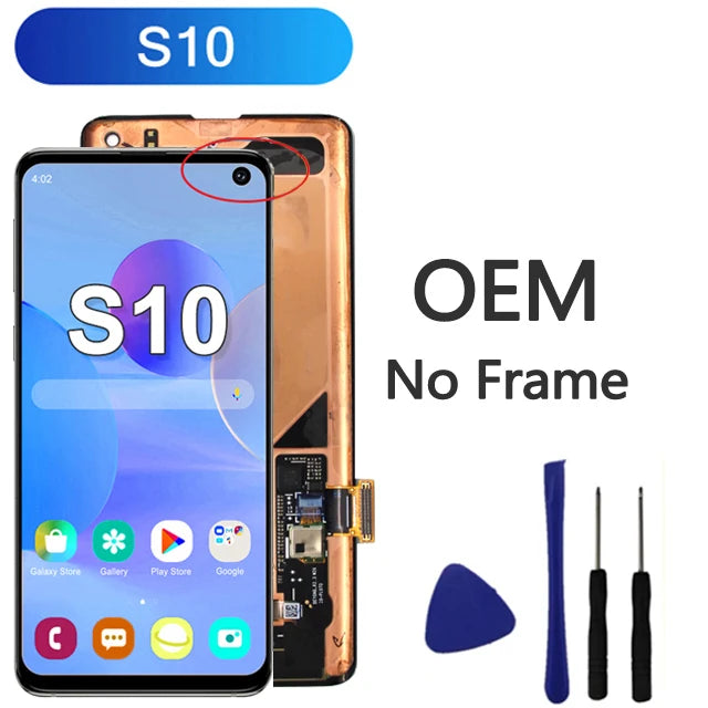 Pantalla LCD Super AMOLED para Samsung Galaxy S10 S10 Puls, montaje de digitalizador con pantalla táctil para Samsung S10 + G973F G975F