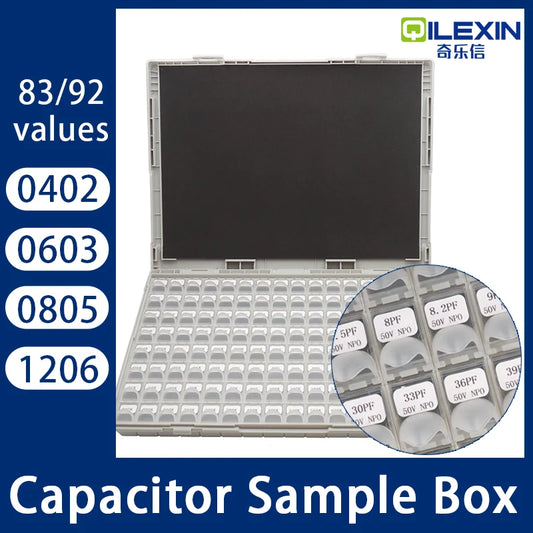 Kit Surtido Capacitores SMD en Caja (0402-1206, 80/90/92 Valores) Componentes DIY
