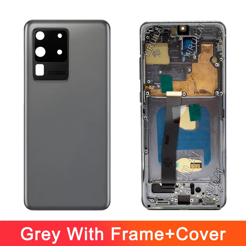 TFT S20 Ultra LCD con marco para Samsung S20 Ultra 5G LCD G988 G988B SM-G988U pantalla táctil digitalizador reemplazo