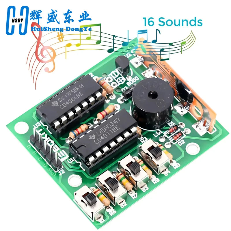 Kit DIY Módulo Electrónico Caja Musical 16 Tonos (BOX-16) para Práctica Soldadura Arduino