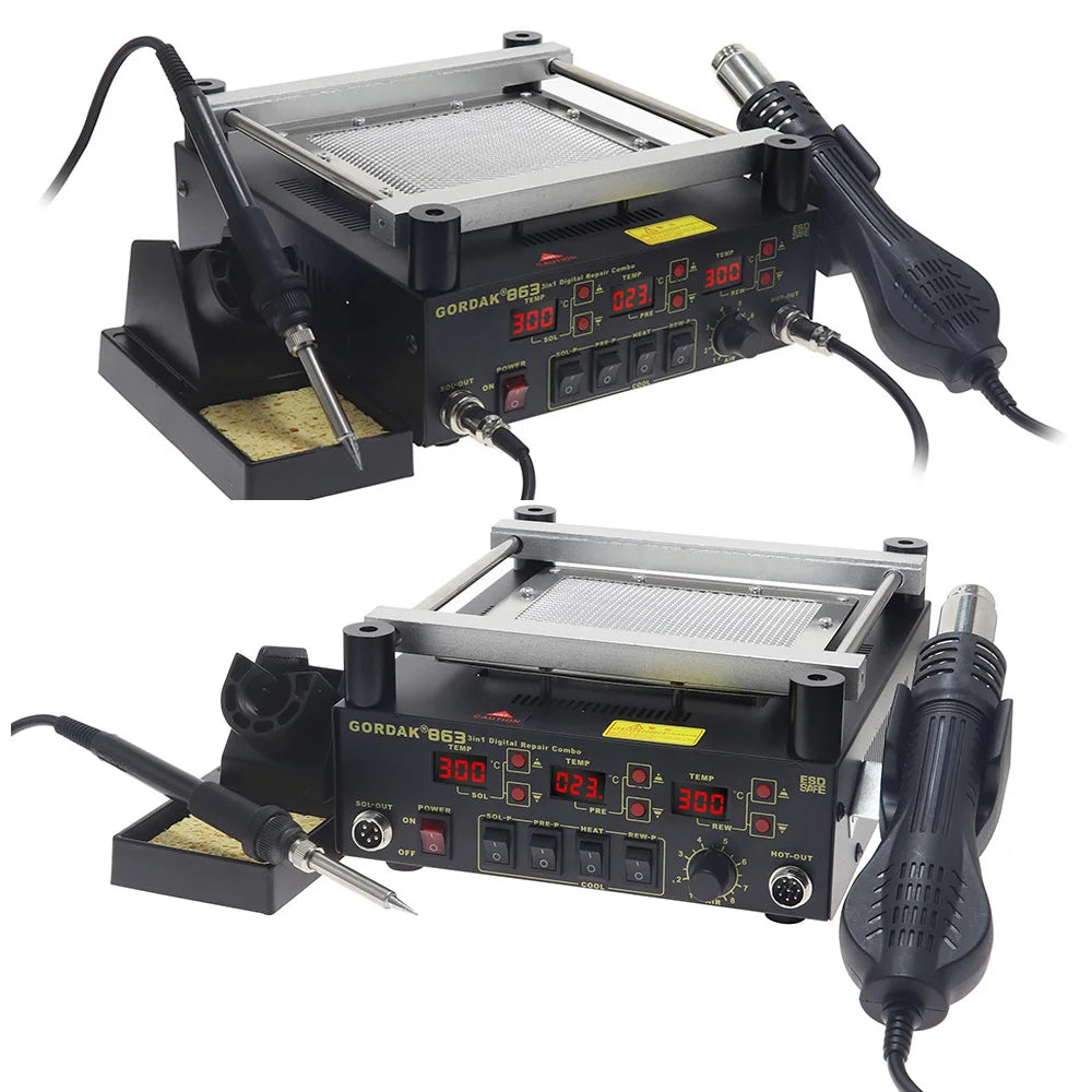 100% Original GORDAK 863 3 in 1 Welding Station Hot Air Rework Station Preheating Station For Soldering&Soldering Iron Electric