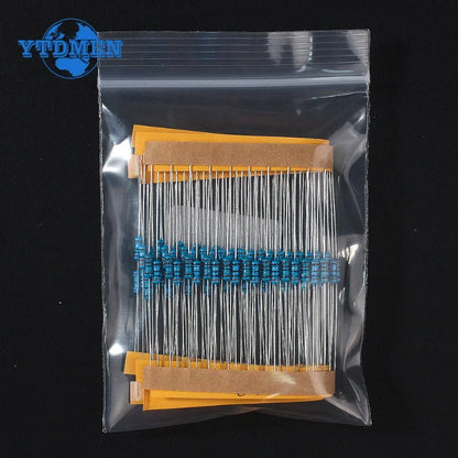 Kit Resistencias Película Metálica 1/4W 1% (2 Ohm - 3.3 Ohm) para Reparación Airbag Auto (120 Unidades)
