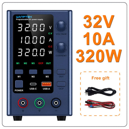 Fuente de Poder Laboratorio WANPTEK DC Ajustable 30V/60V/120V Regulador Voltaje Preajuste V/A (Input 110V/220V)