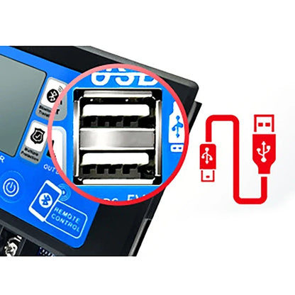 Controlador Carga Solar MPPT 30A/60A 12V/24V LCD Display Bluetooth/WiFi Snap-On Almacenamiento Energía