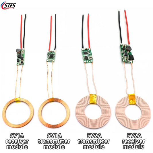 Módulo Fuente Alimentación Inalámbrica 5V 1A/2A Cargador Qi Transmisor + Receptor DIY