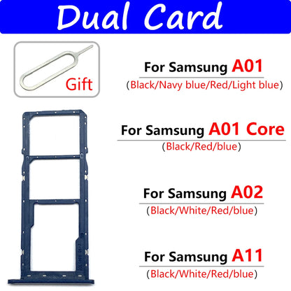 Bandeja Porta Doble Tarjeta SIM / SD (Repuesto con Pin) para Samsung Galaxy A01 Core / A02 / A11