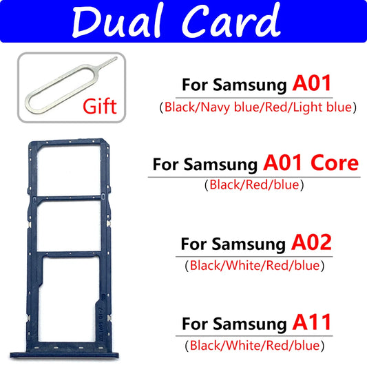 Bandeja Porta Doble Tarjeta SIM / SD (Repuesto con Pin) para Samsung Galaxy A01 Core / A02 / A11