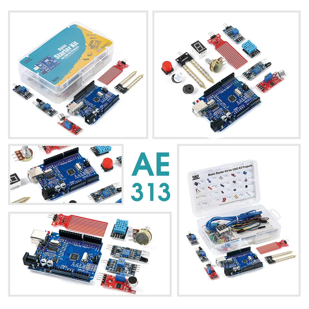 Kit Inicio KUONGSHUN con Caja Retail para Programación Educacional Niños compatible Arduino UNO R3