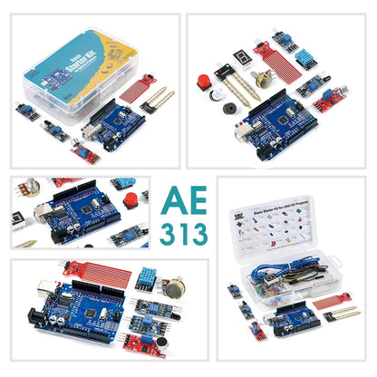 Kit Inicio KUONGSHUN con Caja Retail para Programación Educacional Niños compatible Arduino UNO R3