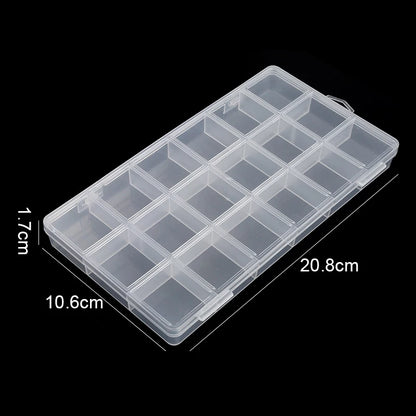 Caja Organizadora Plástico Transparente con Divisores Ajustables para Cuentas/Artesanía/Joyería/Pesca/Piezas