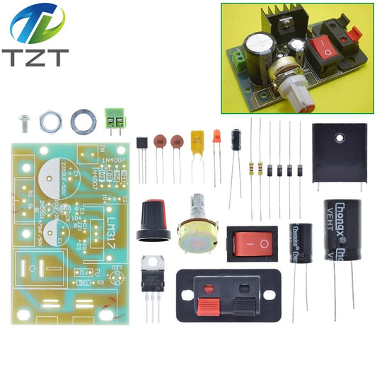 Kit DIY Módulo Fuente Alimentación Step-Down LM317 Regulador Voltaje Ajustable con Fusible Reseteable