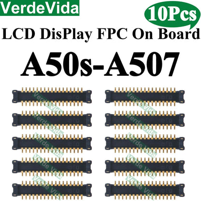 Conector FPC Pantalla LCD en Placa para Samsung Galaxy A10/A20/A21/A30S/A40/A50/A51/A70S / M12/M14/M15/M16 (10 Unidades)