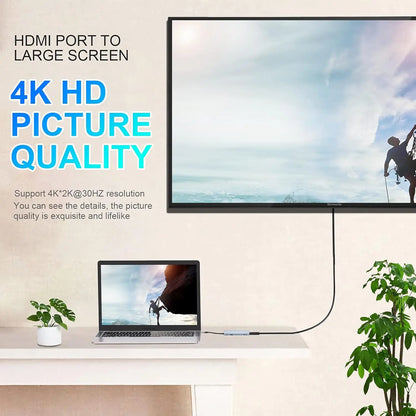 Hub Adaptador Dongle USB-C con HDMI 4K, VGA, PD, RJ45, Lector Tarjetas SD/TF para MacBook Pro/Air M1, iPad