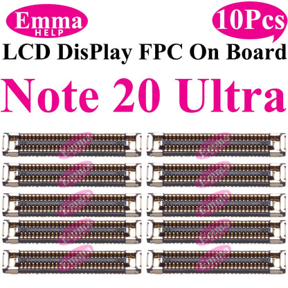 Conector de pantalla a bordo para Samsung S24 Plus S23 Ultra S22 S21 S20 FE Note 20 S10 LiteLCD pantalla FPC en enchufe de placa base, 10 Uds.