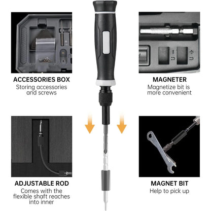 Set Destornilladores Precisión Profesional 152 en 1 / 25 en 1 (Kit Herramientas Laptop/Computadora, Puntas T5/T6 Torx)